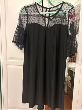 Siren Lily Dress Polka Dot Mesh Bell Sleeves